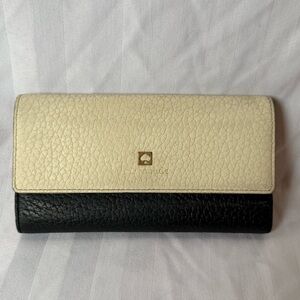 Kate Spade Black and Cream Leather Wallet